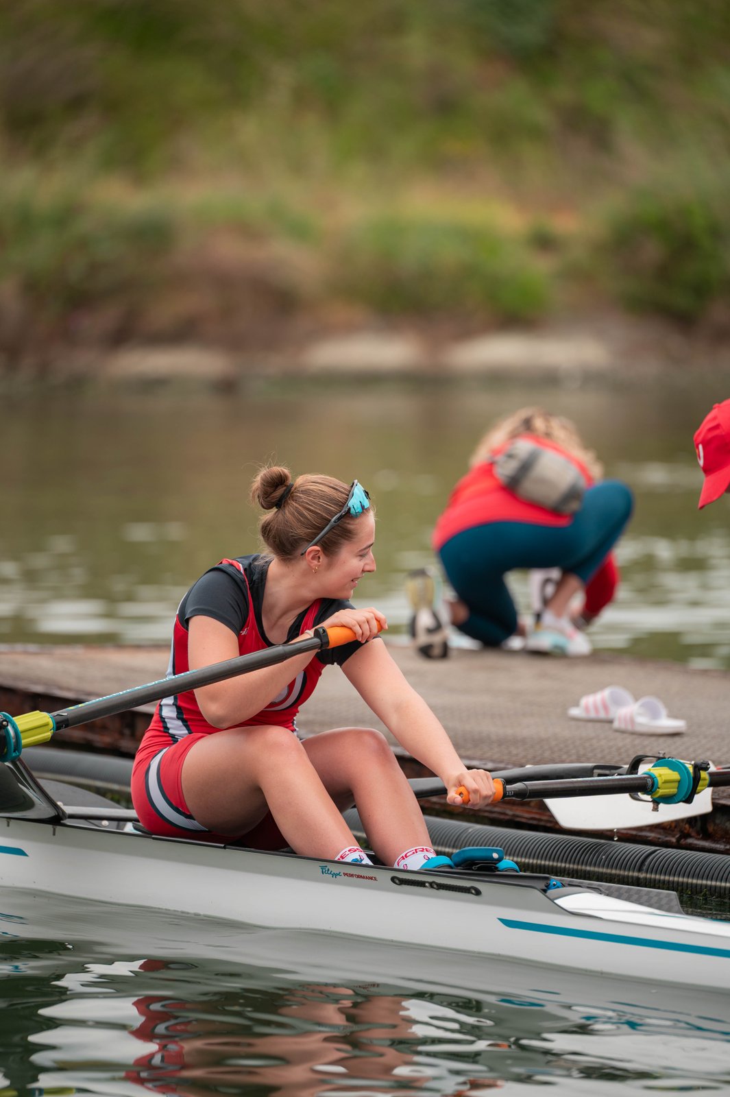 Rowers from the Vittorino da Feltre Rowing Club of Piacenza in Genoa Pra